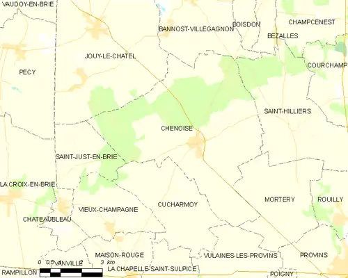 Detailkaart van de gemeente