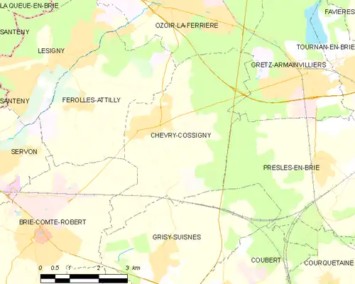 Detailkaart van de gemeente