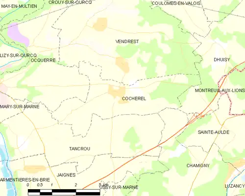 Detailkaart van de gemeente