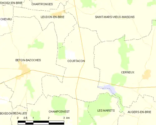 Detailkaart van de gemeente