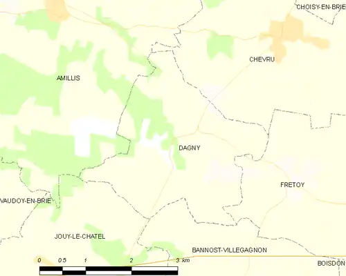 Detailkaart van de gemeente