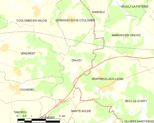 Detailkaart van de gemeente