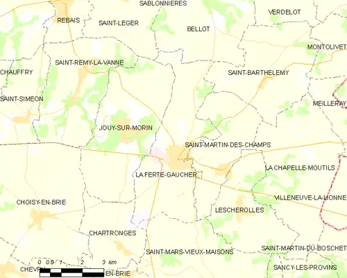 Detailkaart van de gemeente