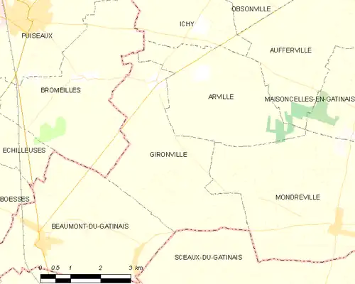 Detailkaart van de gemeente