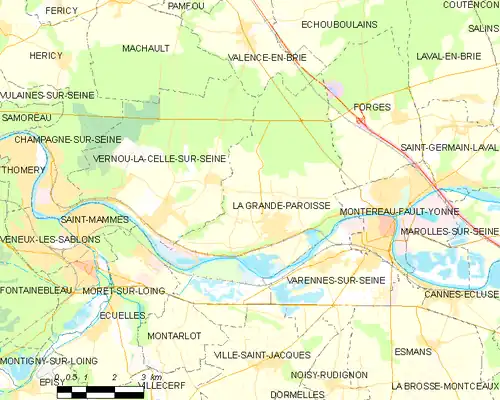 Detailkaart van de gemeente