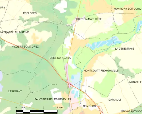 Detailkaart van de gemeente