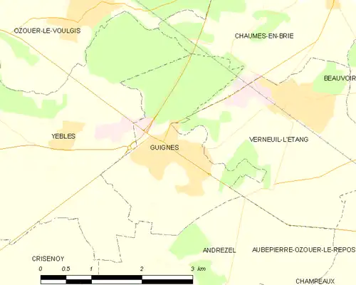 Detailkaart van de gemeente