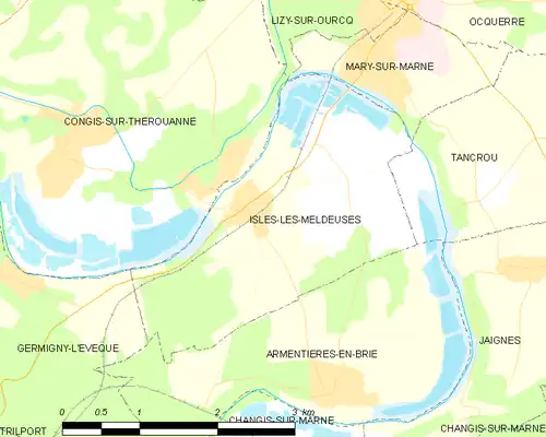 Detailkaart van de gemeente