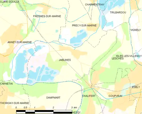 Detailkaart van de gemeente