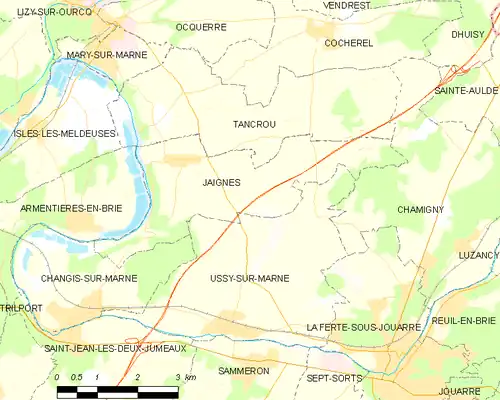 Detailkaart van de gemeente