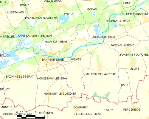 Detailkaart van de gemeente