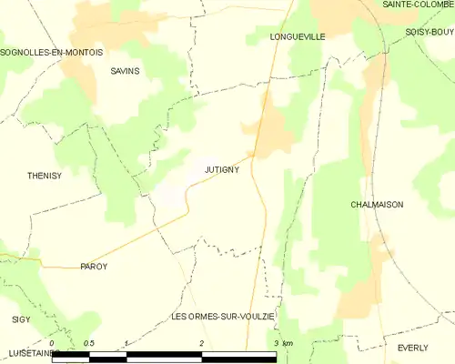 Detailkaart van de gemeente