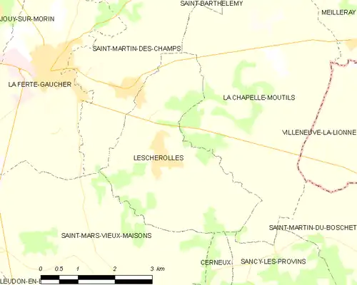 Detailkaart van de gemeente