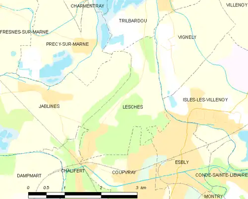 Detailkaart van de gemeente