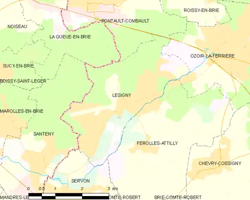 Detailkaart van de gemeente