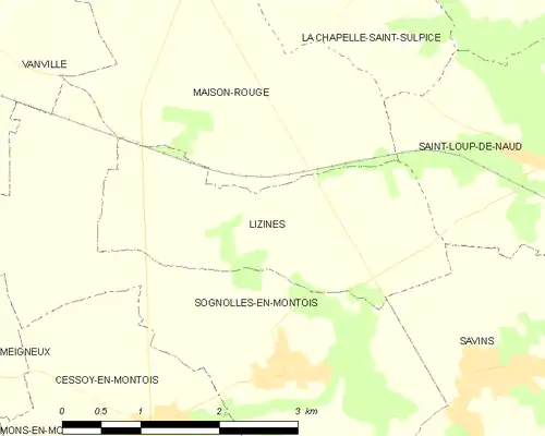 Detailkaart van de gemeente