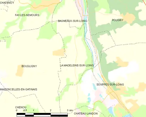 Detailkaart van de gemeente