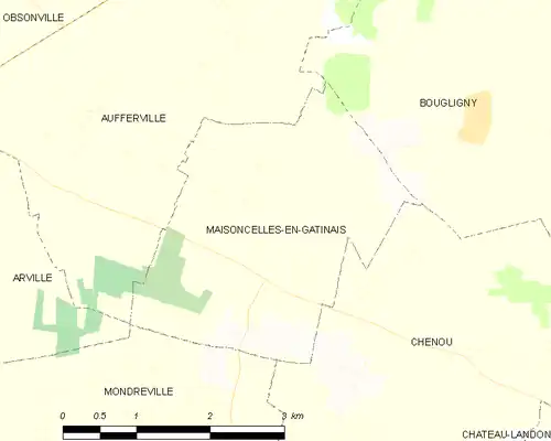 Detailkaart van de gemeente