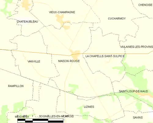 Detailkaart van de gemeente