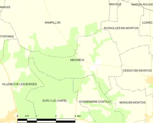 Detailkaart van de gemeente