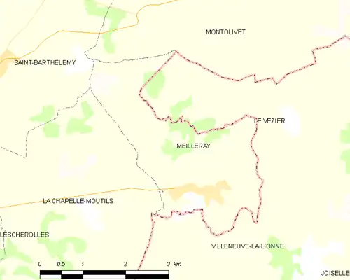 Detailkaart van de gemeente