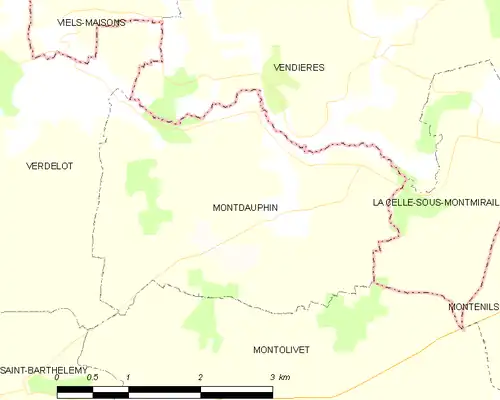 Detailkaart van de gemeente