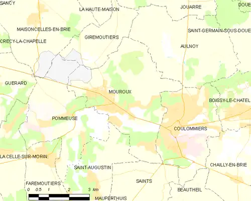 Detailkaart van de gemeente