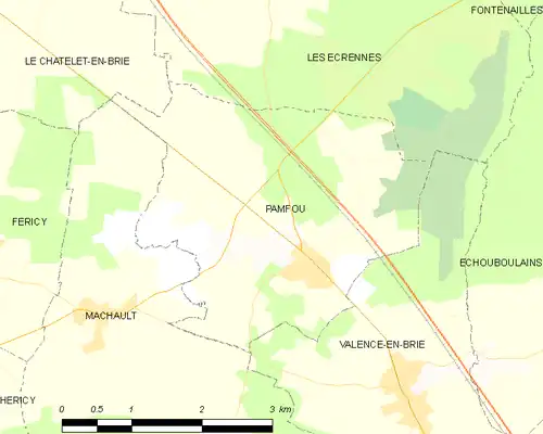 Detailkaart van de gemeente