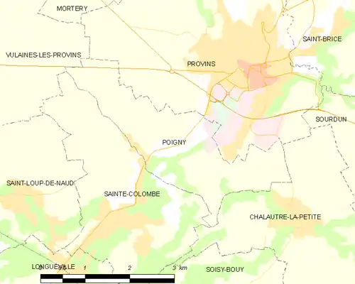 Detailkaart van de gemeente