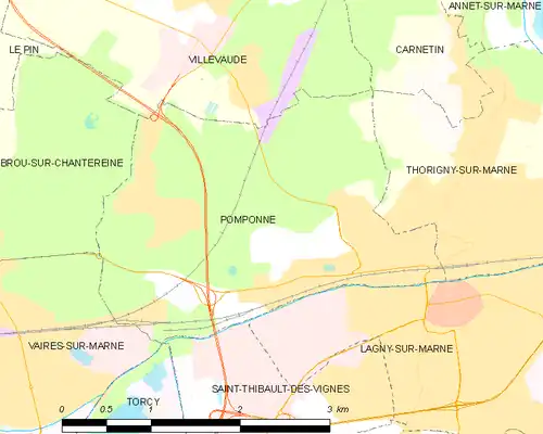 Detailkaart van de gemeente