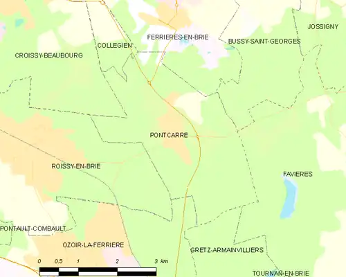 Detailkaart van de gemeente