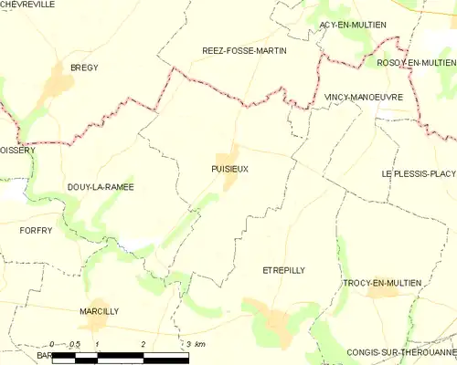 Detailkaart van de gemeente