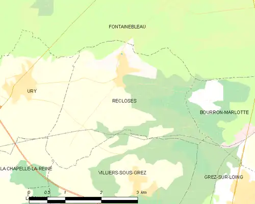 Detailkaart van de gemeente