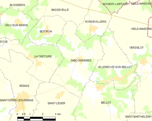 Detailkaart van de gemeente