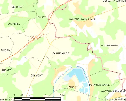 Detailkaart van de gemeente