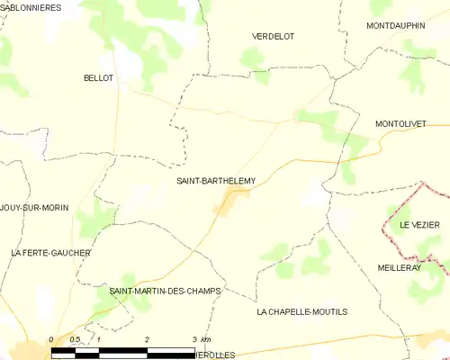 Detailkaart van de gemeente