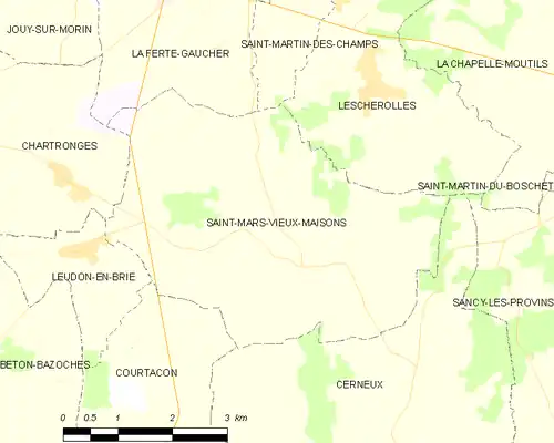 Detailkaart van de gemeente