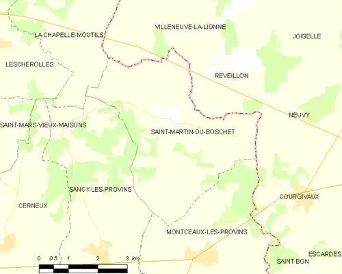 Detailkaart van de gemeente