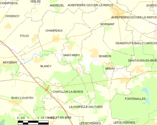 Detailkaart van de gemeente