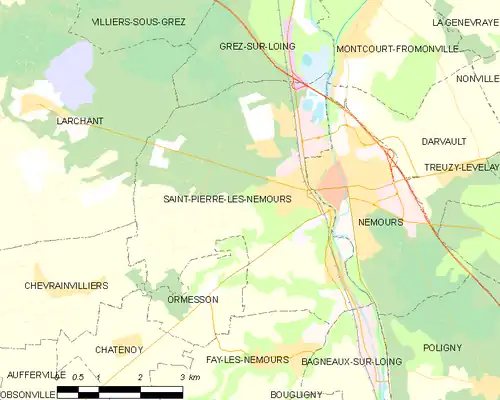 Detailkaart van de gemeente