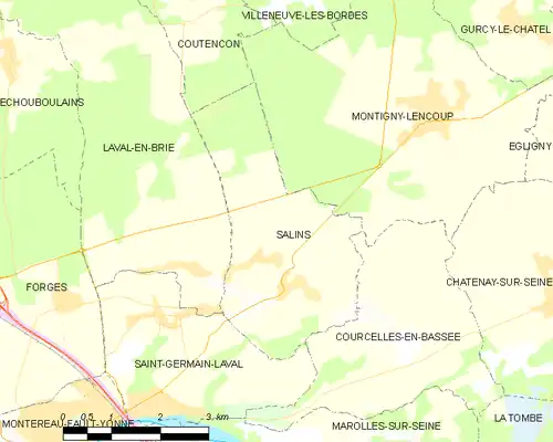 Detailkaart van de gemeente