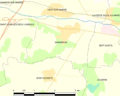 Detailkaart van de gemeente