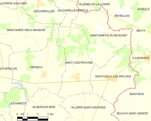 Detailkaart van de gemeente