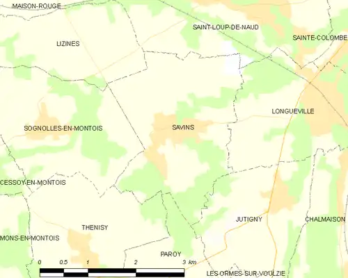 Detailkaart van de gemeente