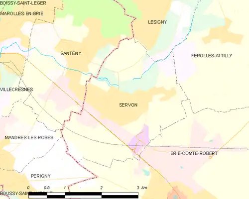 Detailkaart van de gemeente