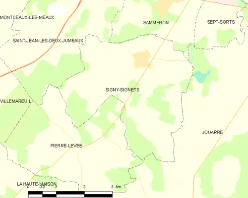 Detailkaart van de gemeente