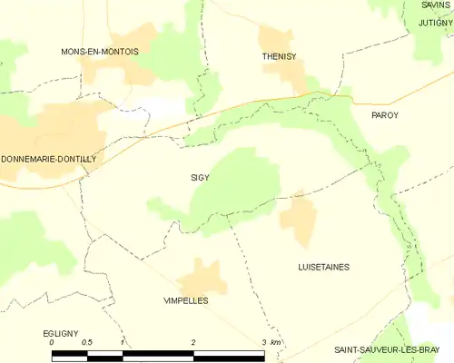 Detailkaart van de gemeente