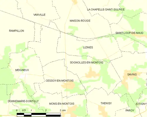 Detailkaart van de gemeente