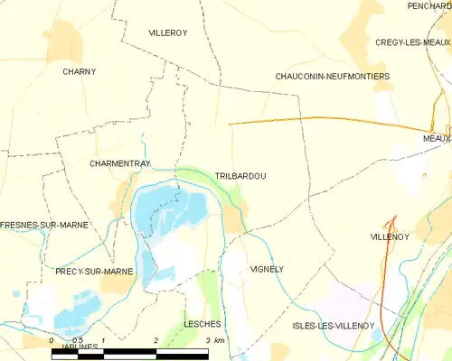 Detailkaart van de gemeente