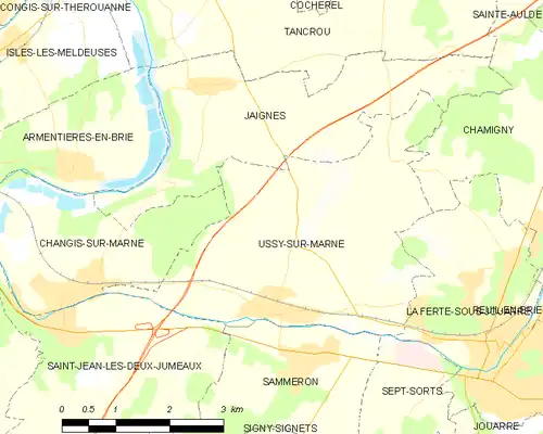 Detailkaart van de gemeente